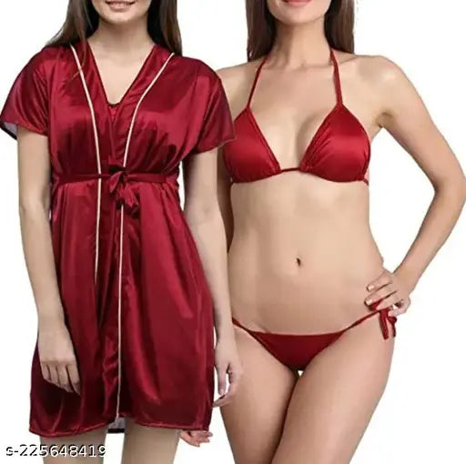 sexy baby doll night dress 3 pcs