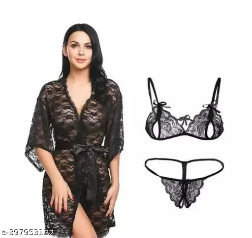 Babydoll Lingerie Set and Bathrobe