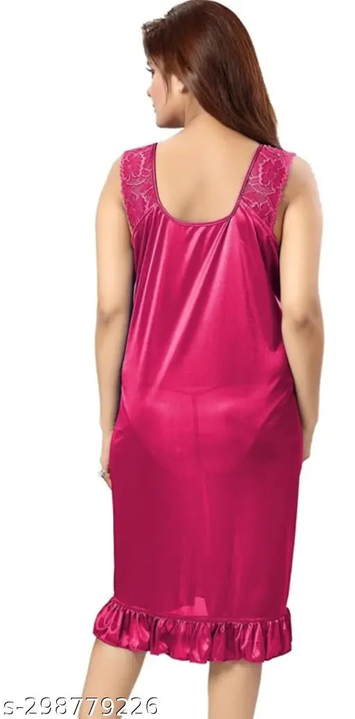 Women Pink Short Nighty