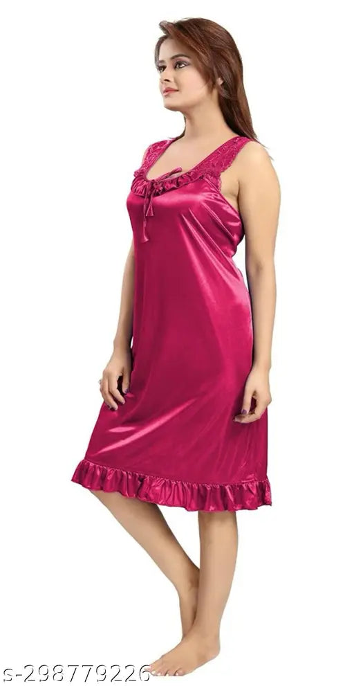 Women Pink Short Nighty