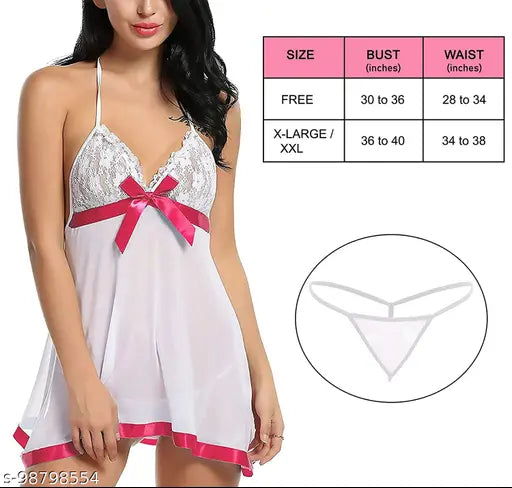 Women Babydoll Nightwear Lingerie with Panty