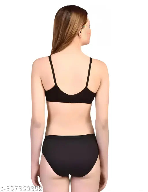 Front open lingerie black color|2 Piece Sexy Bra and Panty Sets