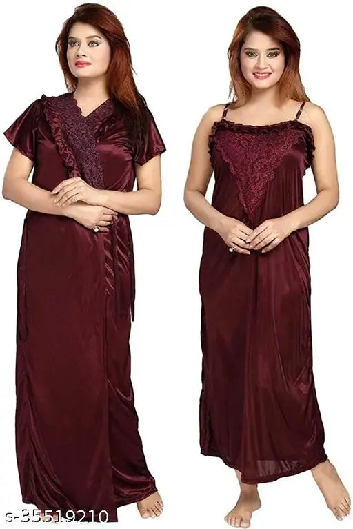 Ovida Women Nighty Pack Of 2 Set