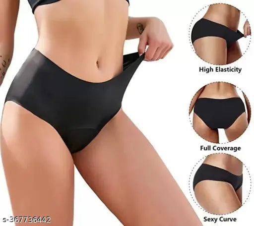 Women Panties Seamless Panties Silk Mid Waist Pack Of 6