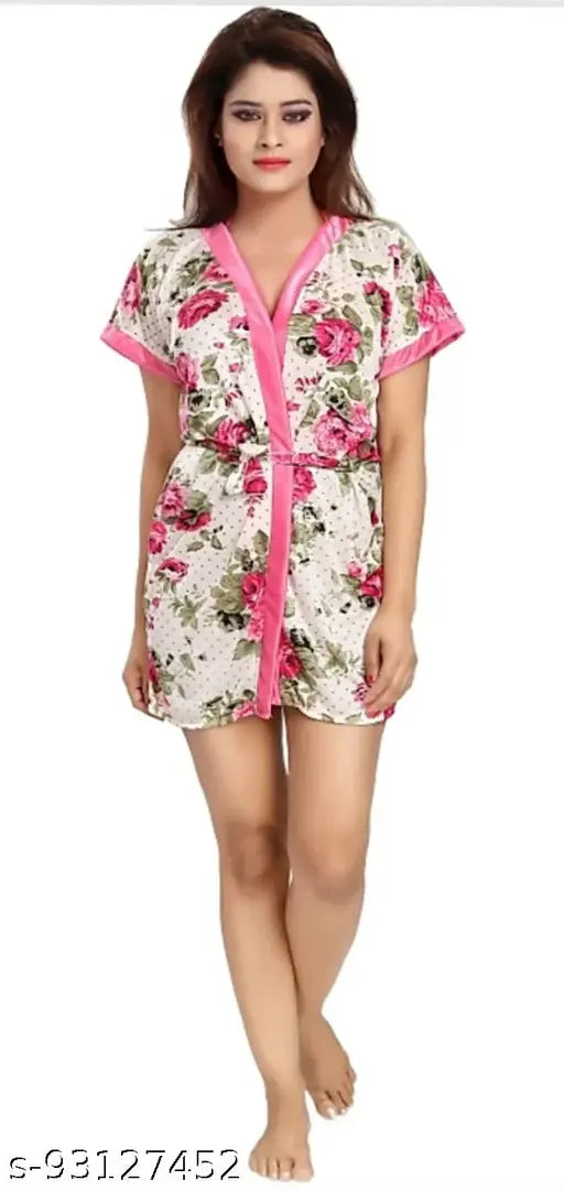 Printed Women Nightdress Lingerie Sets Cotton Nighty