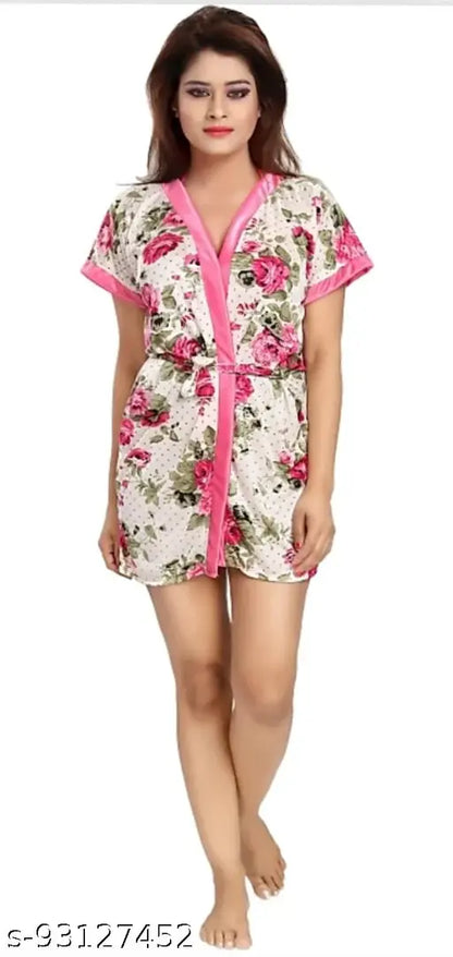 Printed Women Nightdress Lingerie Sets Cotton Nighty